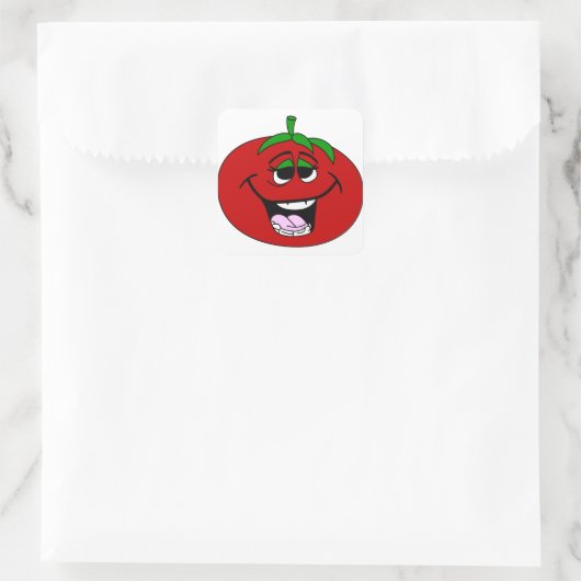 Tomato Face Vierkante Sticker (Tas)