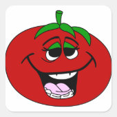 Tomato Face Vierkante Sticker (Voorkant)