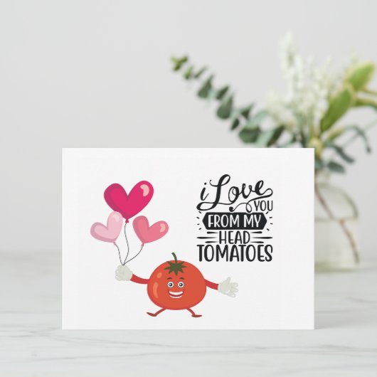 Tomato Flat Holiday Kaart (Staand voorkant)