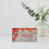 Tomato Fresh Juice Vegetable Vegetarian Card Visitekaartje (Staand voorkant)