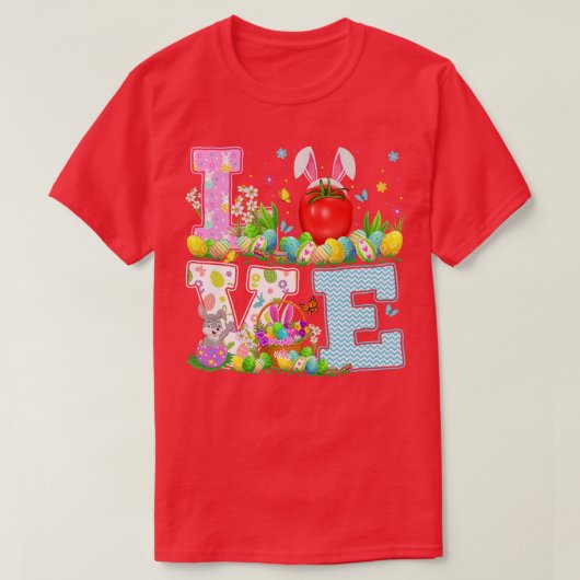 Tomato Fruit Easter Egg Hunt Funny Love Tomato Eas T-shirt (Design voorkant)