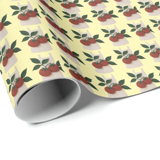 Tomato Garden Kitchen Gift Wrapping Paper Cadeaupapier (Rol Hoek)