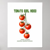 Tomato Girl Mood Aesthetic Watercolor Poster (Voorkant)