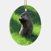 Tomato Groundhog Keramisch Ornament (Rechts)