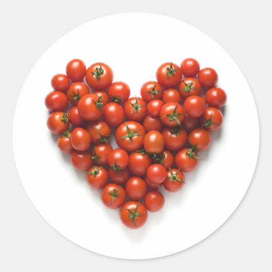 Tomato Heart Ronde Sticker (Voorkant)