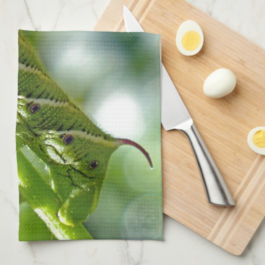 Tomato Hornworm Theedoek (Quarter Fold)