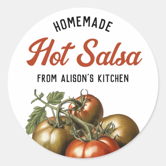 Tomato Hot Salsa Canning label (Voorkant)