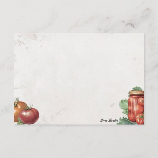 Tomato Paste Basic Blank Recept Kaart (Achterkant)