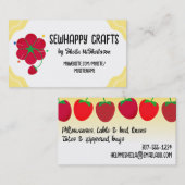 Tomato Pincushion Strawberry Naaien mode Toegang Visitekaartje (Voorkant / Achterkant)