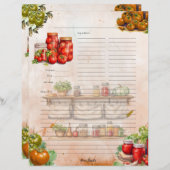 Tomato Plakken Volledige pagina Recept (Voorkant / Achterkant)