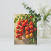 Tomato Plant Gardening Themed Summer Vibes Briefkaart (Staand voorkant)