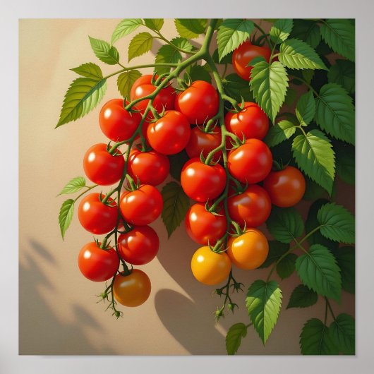 Tomato Plant Gardening Themed Summer Vibes Poster (Voorkant)