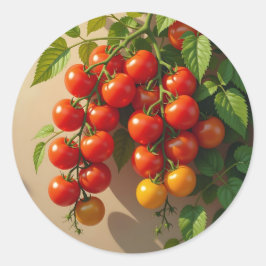 Tomato Plant Gardening Themed Summer Vibes Ronde Sticker