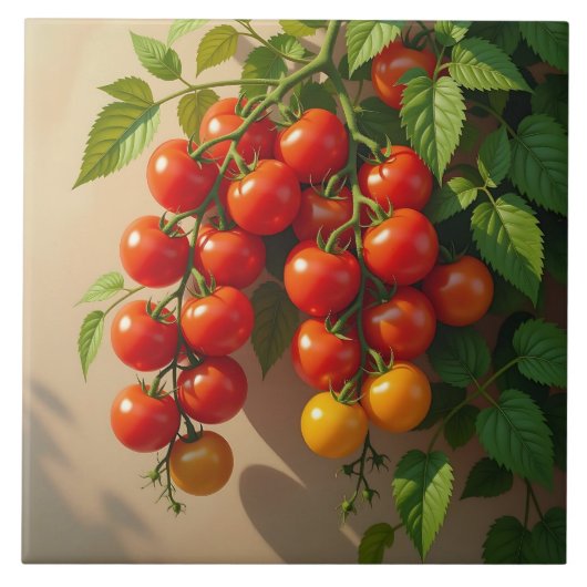 Tomato Plant Gardening Themed Summer Vibes Tegeltje (Voorkant)