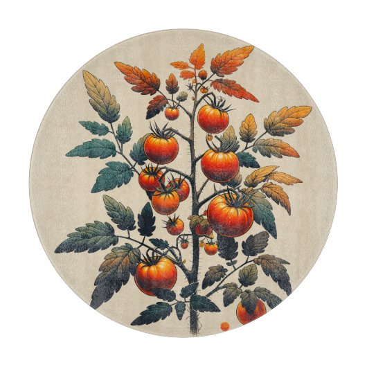 Tomato Plant I Love Tomatoes Art Snijplank (Voorkant)