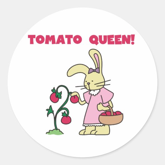 Tomato Queen-T-shirts en geschenken Ronde Sticker (Voorkant)