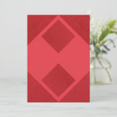 Tomato Red Diamond Block Invitation – Save The Date (Staand voorkant)