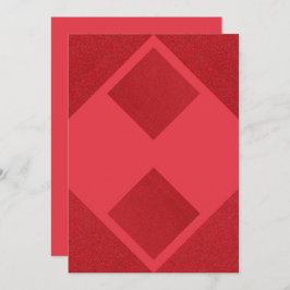 Tomato Red Diamond Block Invitation –  Save The Date