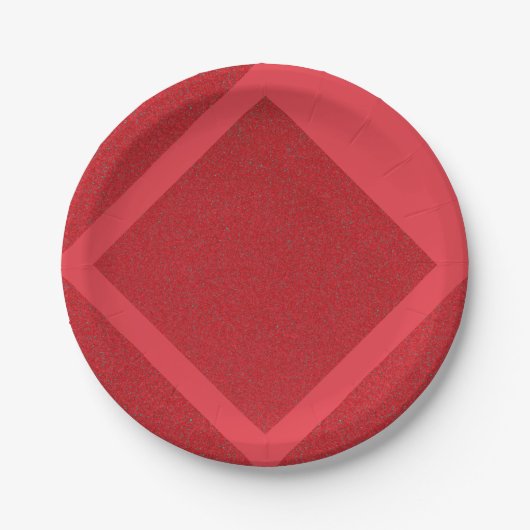 Tomato Red Diamond Lijst Party Bord – Aanpassen (Voorkant)