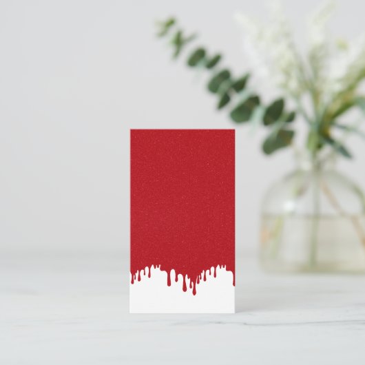 Tomato Red Drip on White Calling Card – Customize Contactkaartje (Staand voorkant)