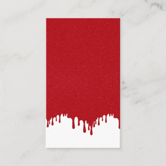 Tomato Red Drip on White Calling Card – Customize Contactkaartje (Voorkant)