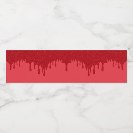 Tomato-Red Drip Water Bottle Wrap – Waterfles Etiket (Enkel label)