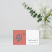 TOMATO RED NAVY GRAY KNITTING WOOL YARN BALL VISITEKAARTJE (Staand voorkant)