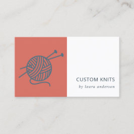 TOMATO RED NAVY GRAY KNITTING WOOL YARN BALL VISITEKAARTJE