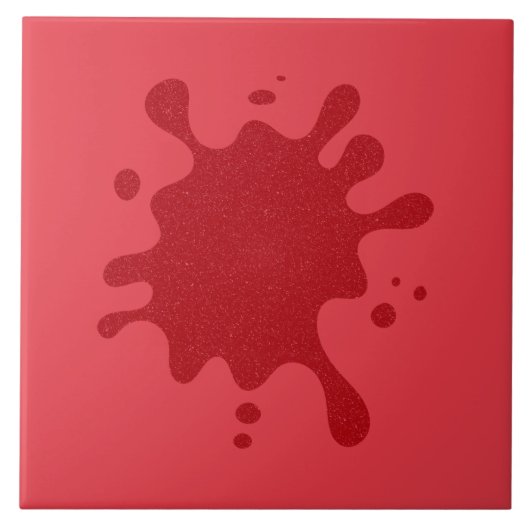 Tomato Red Splash Custom Keramische Tegel Tegeltje (Voorkant)