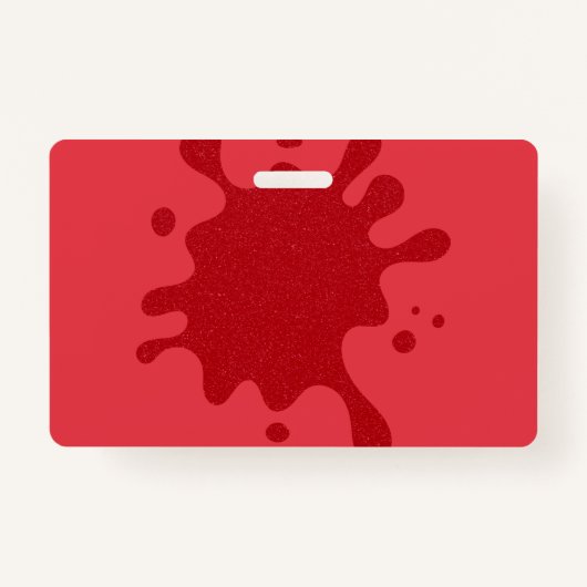 Tomato-Red Splash Custom Name Badge (Voorkant)