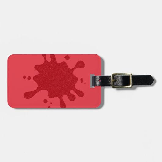 Tomato-Red Splash Luggage Tag – Customizable Bagagelabel (Voorkant horizontaal)
