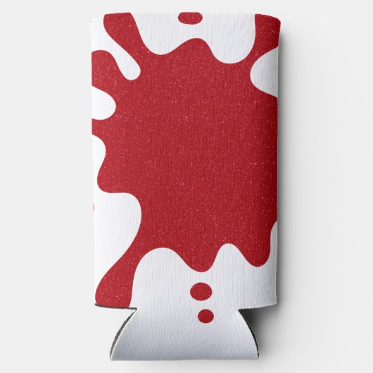 Tomato Red Splash on White Can Cooler (Achterkant)