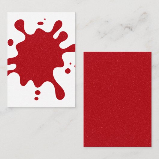 Tomato Red Splat Custom Mini Flat Note Card Notitiekaartje (Voorkant / Achterkant)