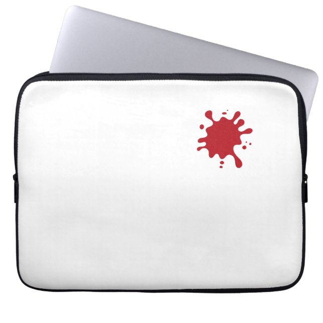 Tomato-Red Splatter 13" Neoprene Laptop Sleeve (Voorkant)