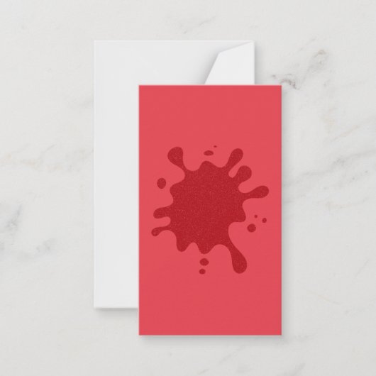Tomato Red Splatter Mini Flat Card – Customizable Notitiekaartje (Voorkant)