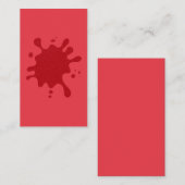 Tomato Red Splatter Mini Flat Card – Customizable Notitiekaartje (Voorkant / Achterkant)