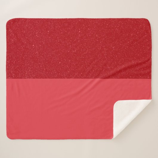 Tomato Red Split Sherpa Blanket – Customizable Deken (Voorkant (horizontaal))