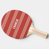 Tomato Red Stripes aangepast monogram peddel Tafeltennisbatje (Zijkant)