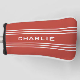Tomato Red Stripes, aangepast monogram putter cove Golfheadcover