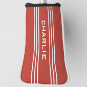 Tomato Red Stripes, aangepast monogram putter cove Golfheadcover (Draai 90)