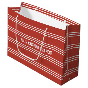 Tomato Red Stripes, aangepast tekstvak Large Cadeautasje