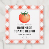 Tomato Relish label met rode tomaat boerderij look (Voorkant)