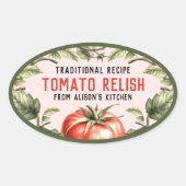 Tomato Relish  stijlillustratie Ovale Sticker (Voorkant)