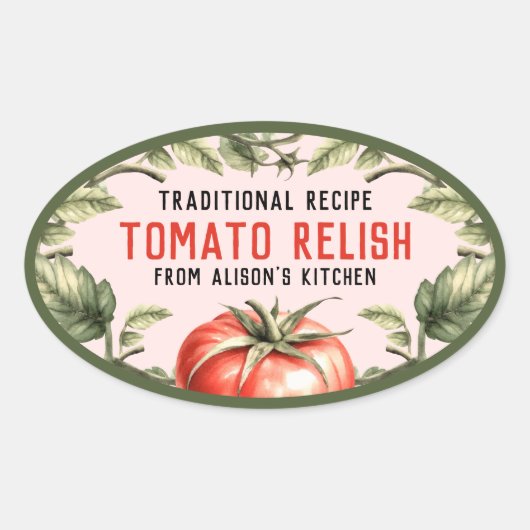 Tomato Relish  stijlillustratie Ovale Sticker (Voorkant)