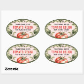 Tomato Relish  stijlillustratie Ovale Sticker (Vel)
