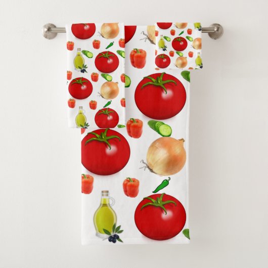 Tomato Salad Bathroom Towel sets Bad Handdoek (Insitu)