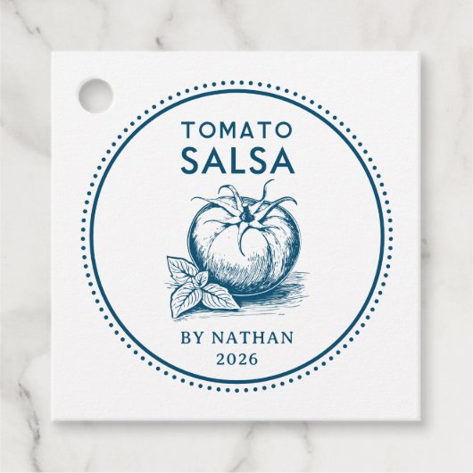 Tomato salsa custom colours bedankjes labels (Voorkant)