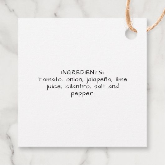 Tomato Salsa label (Achterkant)