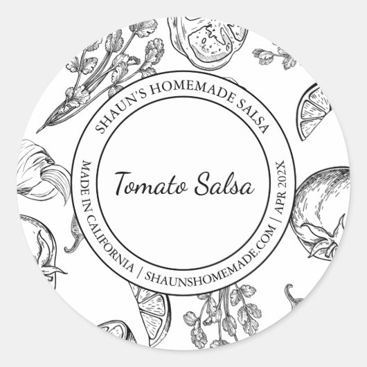 Tomato Salsa Schets Modern label (Voorkant)