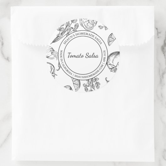 Tomato Salsa Schets Modern label (Tas)